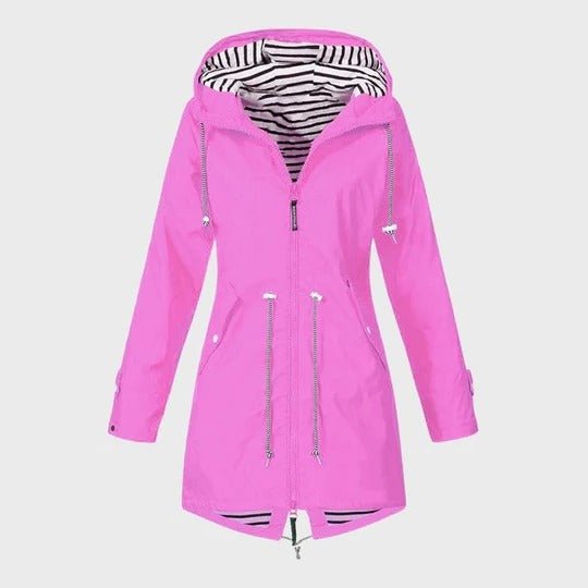 Women's Rain Waterproof Hooded Jacket - Pink