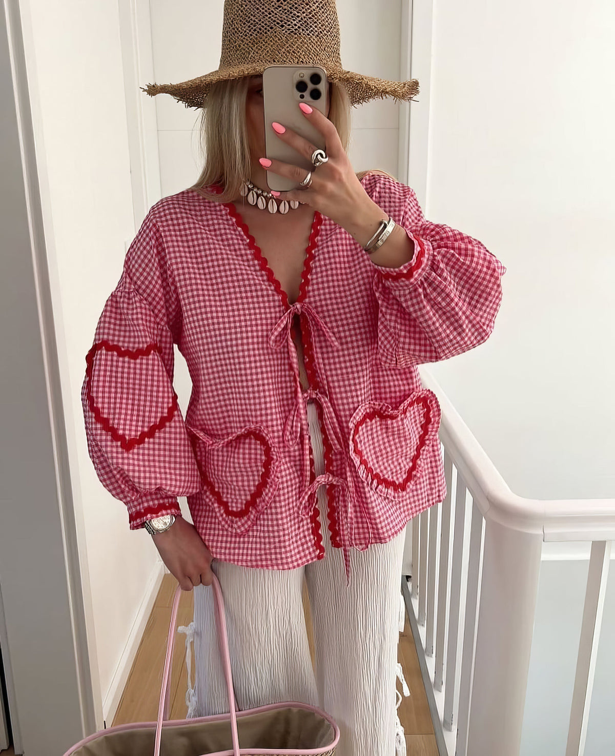 Women's Oversized Blouse - Red