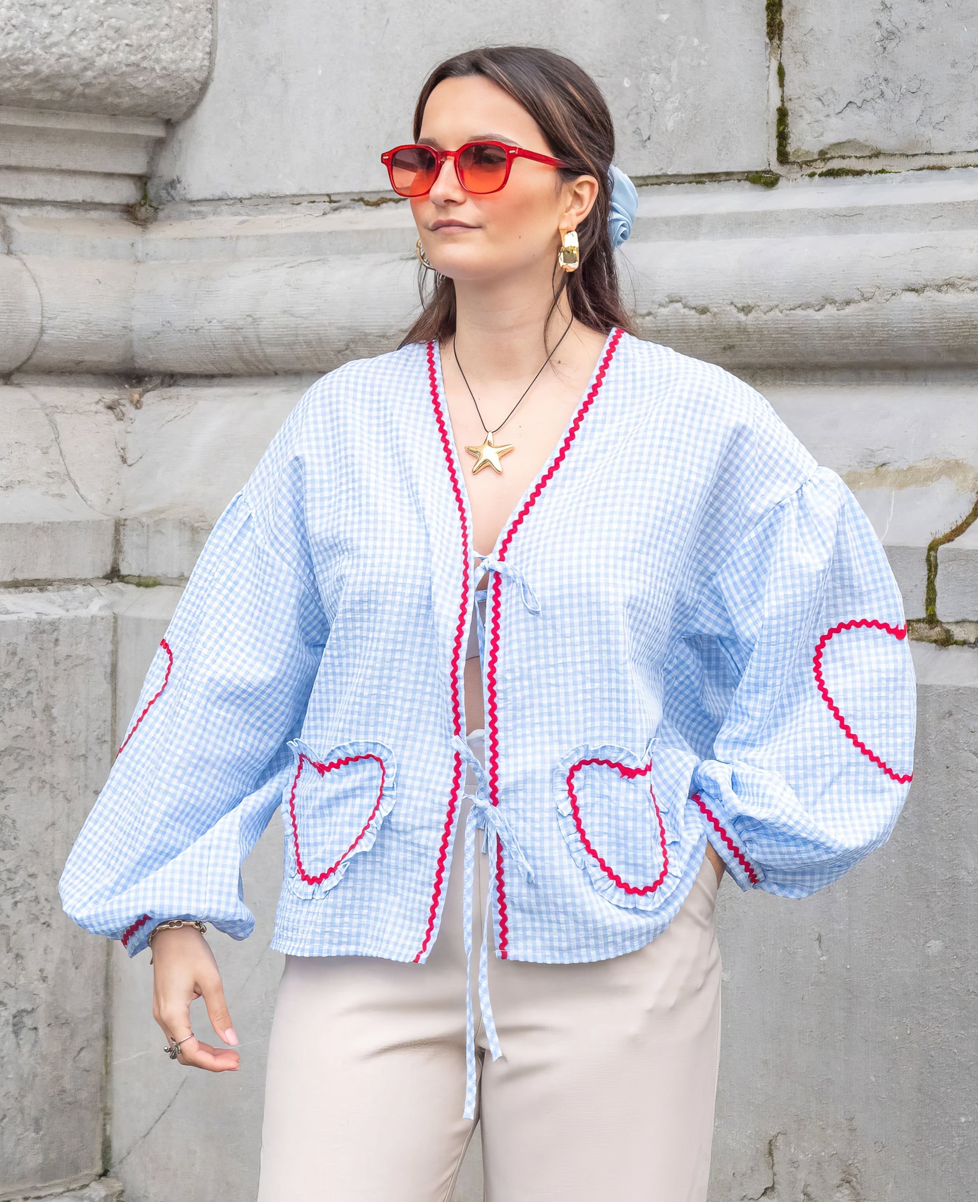 Women's Oversized Blouse - Blue