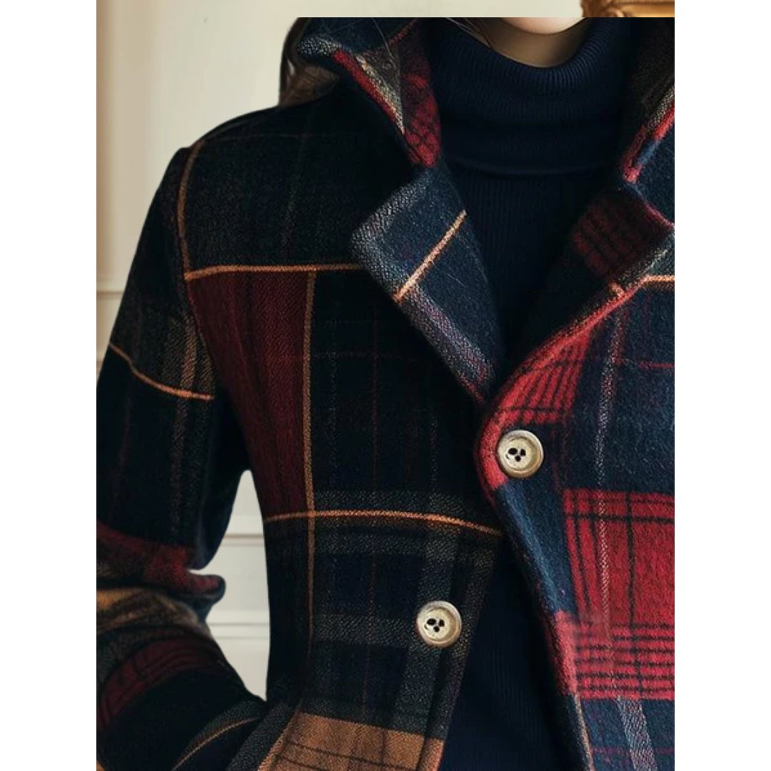 Women's Cropped Plaid Wool Blazer