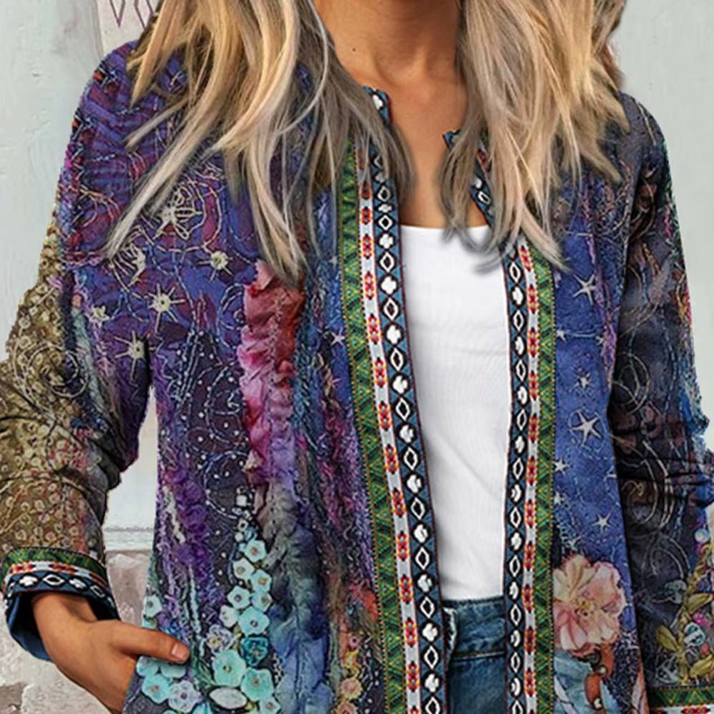 Women's Floral Longline Jacket - M