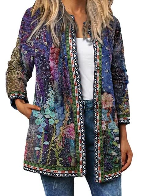 Women's Floral Longline Jacket - XL