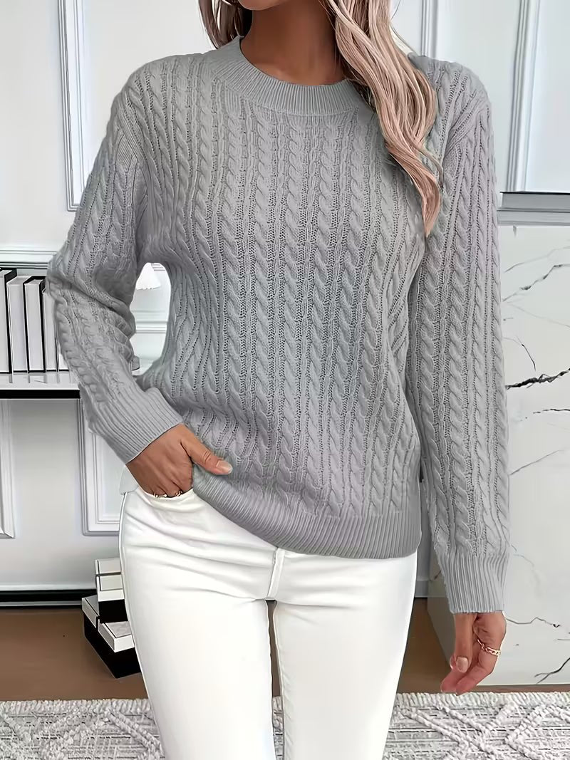 Women's Cable Knit Jumper - Gray