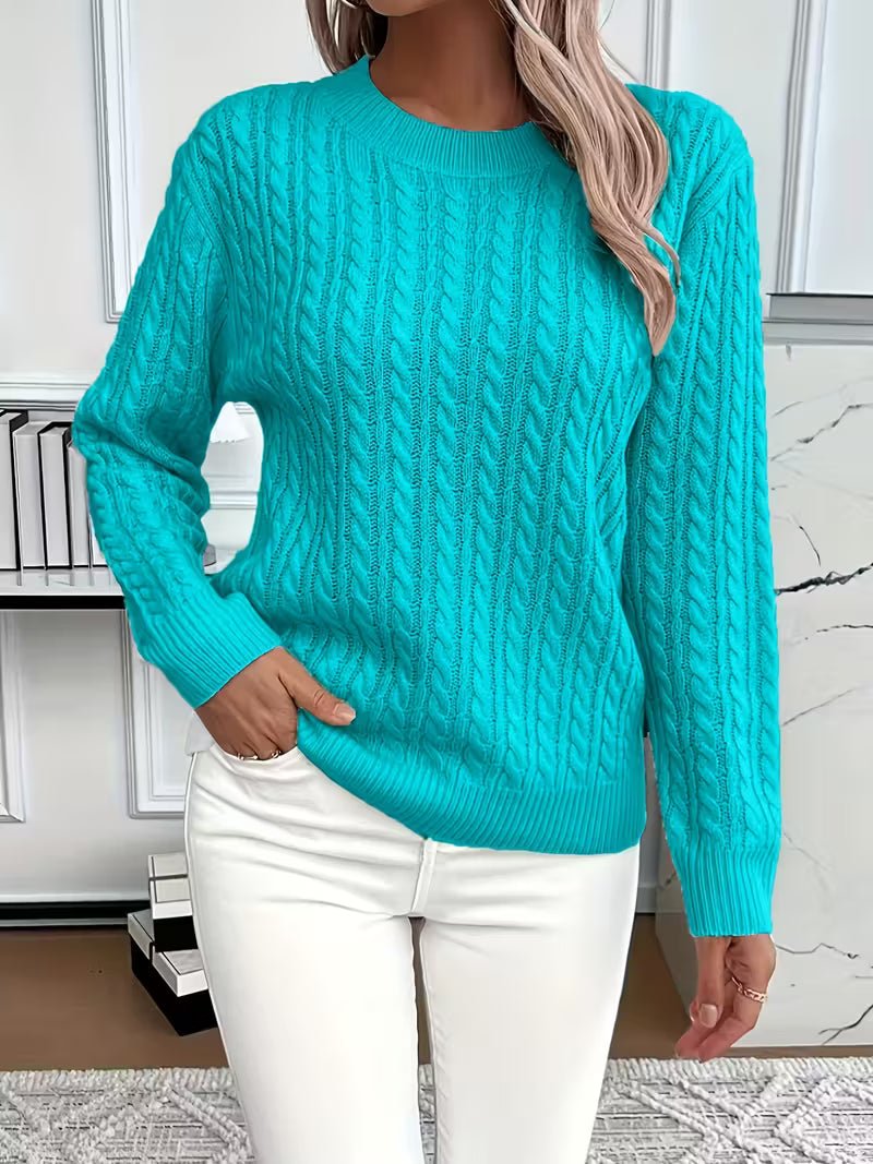 Women's Cable Knit Jumper - Blue
