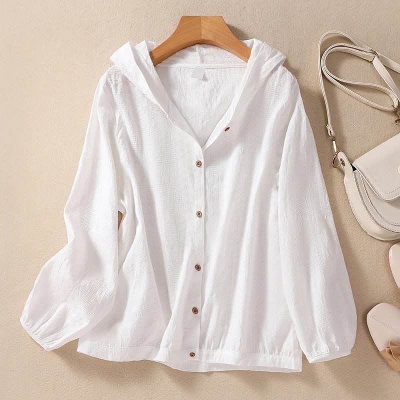 Women's Hooded Sun Protection Jacket - White