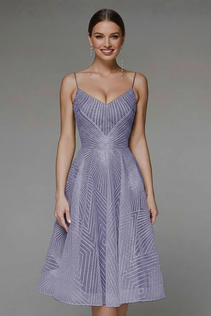 Women's Cocktail Party Dress - Purple
