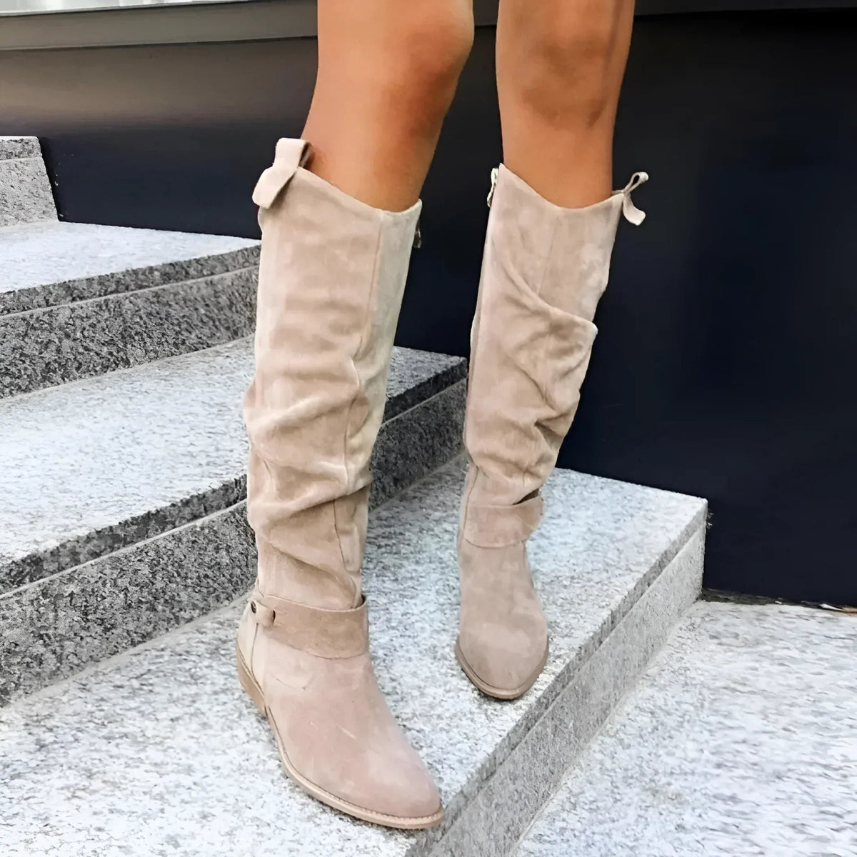 Women's Suede Knee-High Slouch Boots