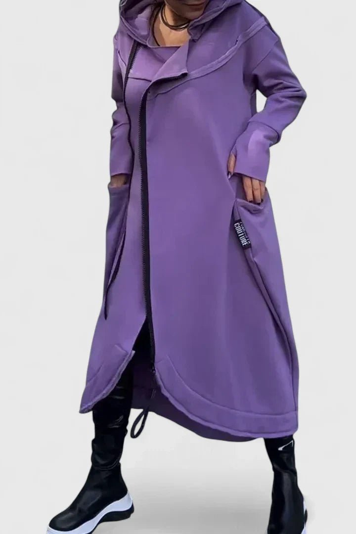 Women's Oversized Sweatshirt Hooded Longline Coat