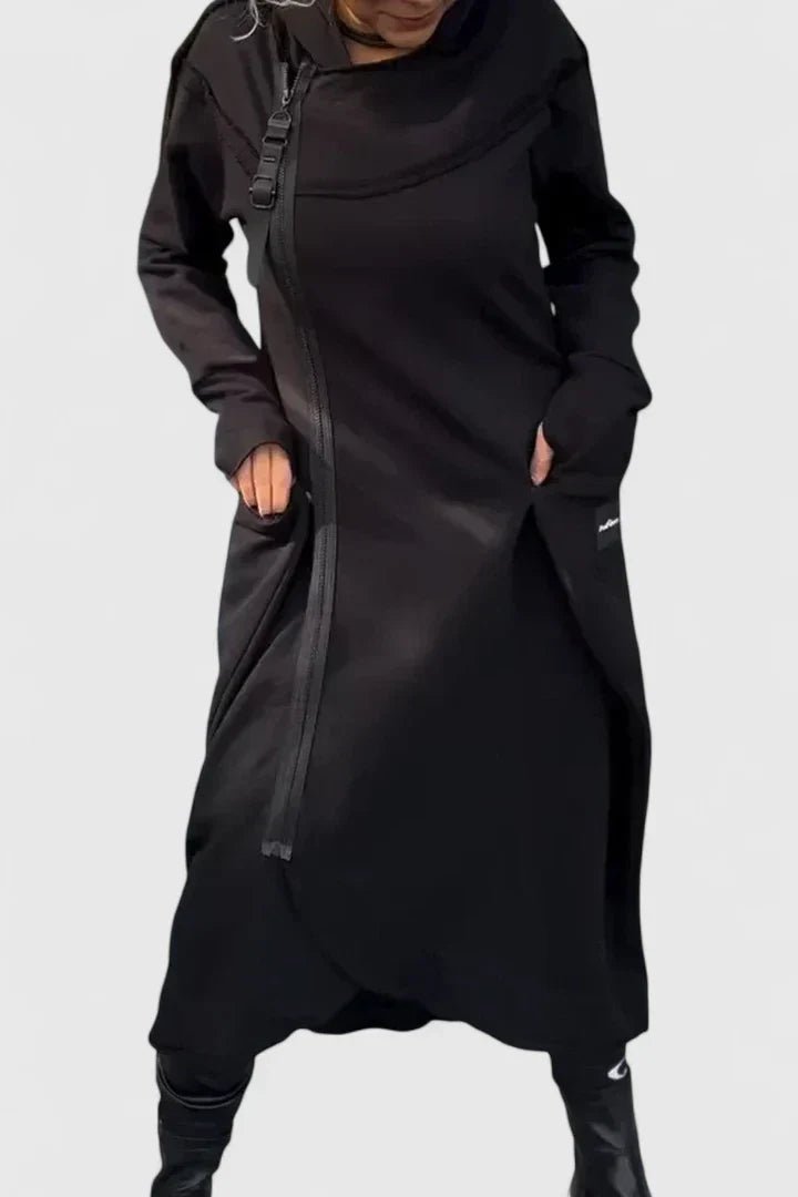 Women's Oversized Sweatshirt Hooded Longline Coat