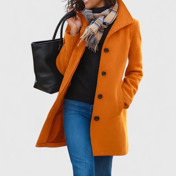 Women's Wool Coat - Orange