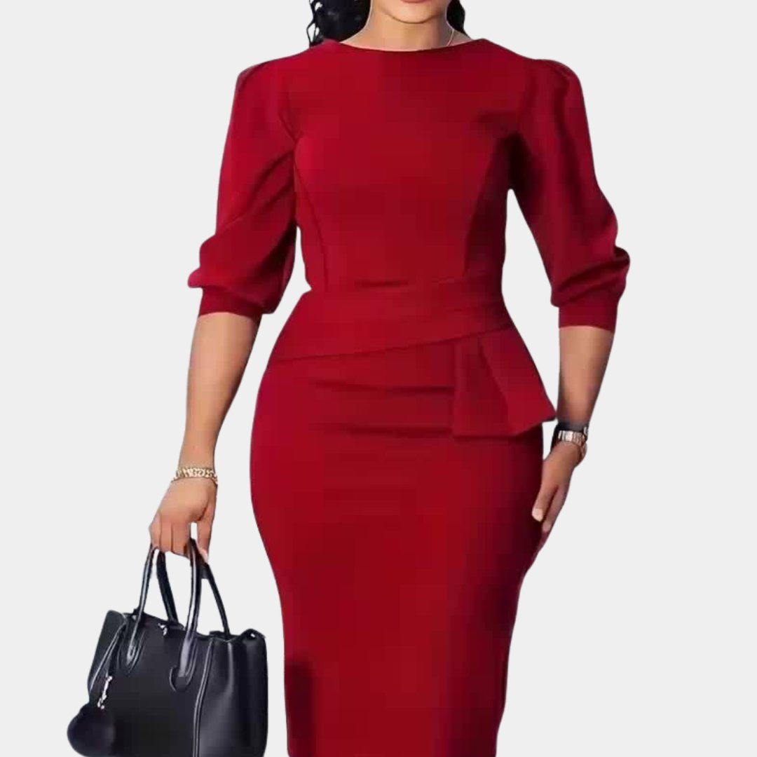 Women's Bodycon Midi Dress - Red