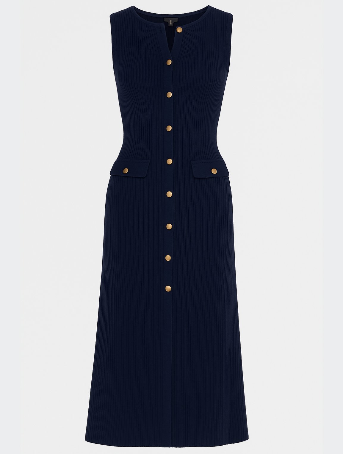 Women's Knit Ribbed Midi Dress