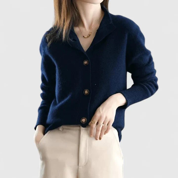 Women's Wool Cardigan - Dark blue