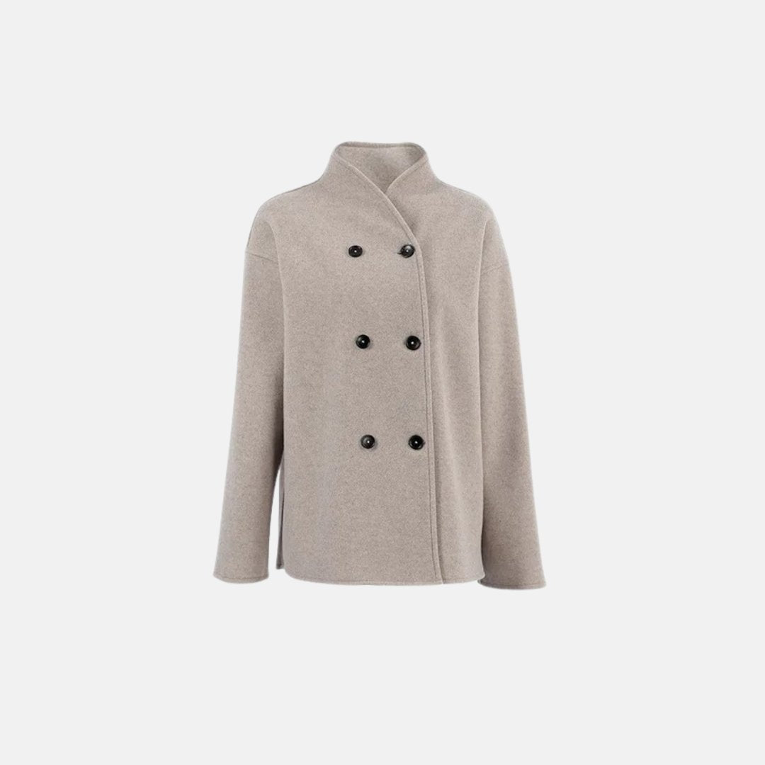 Women's Cropped Wool Double-Breasted Jacket