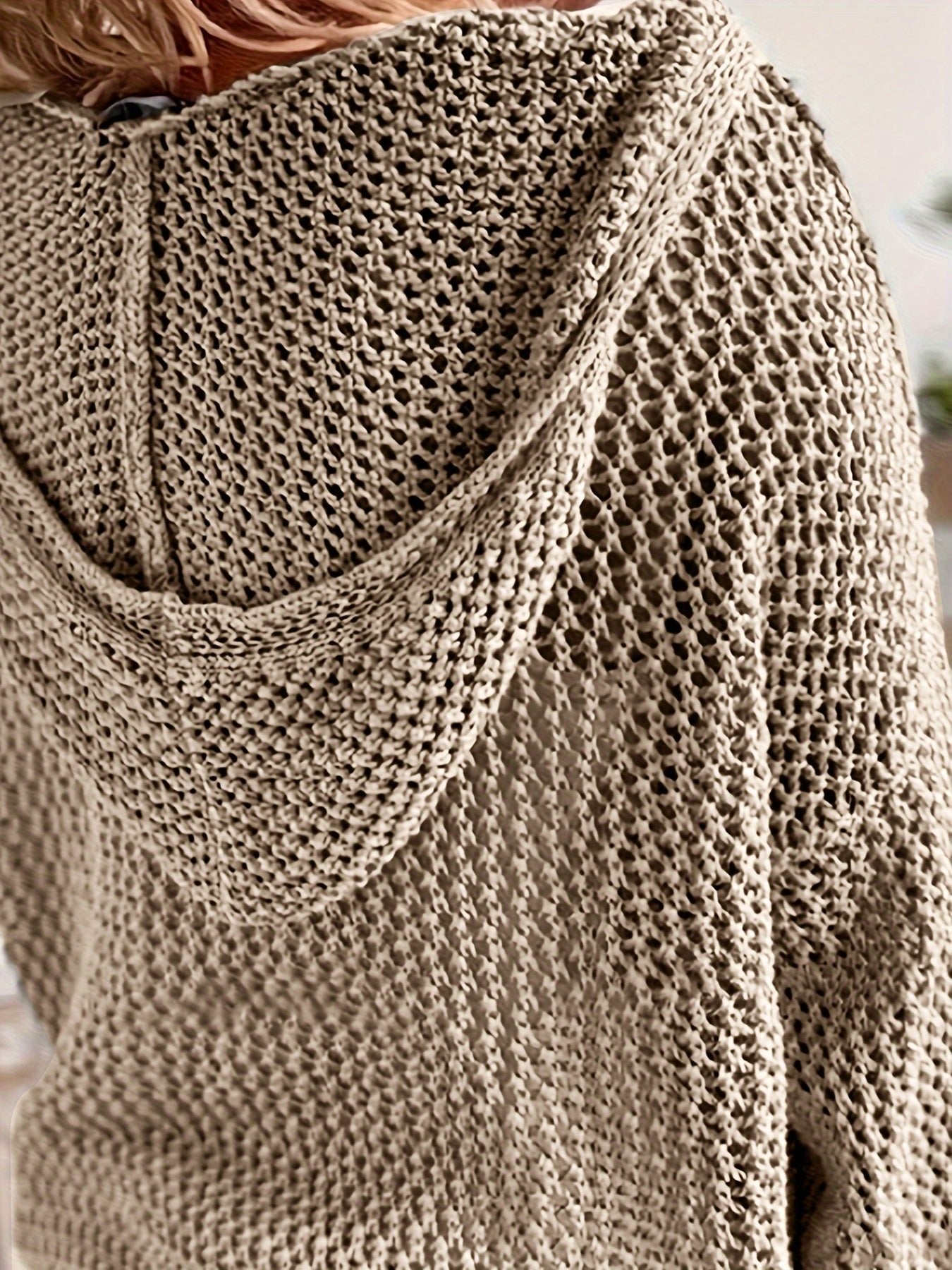 Women's Oversized V-Neck Hooded Jumper