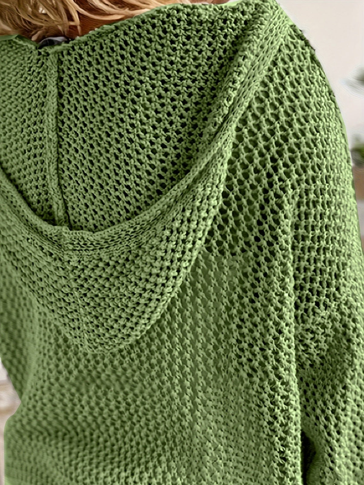 Women's Oversized V-Neck Hooded Jumper