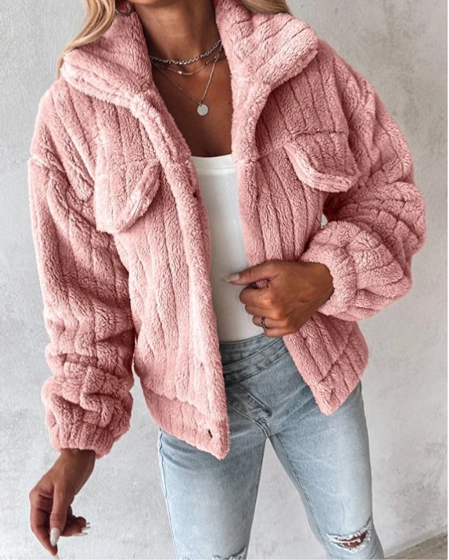 Women's Teddy Fleece Jacket - Pink