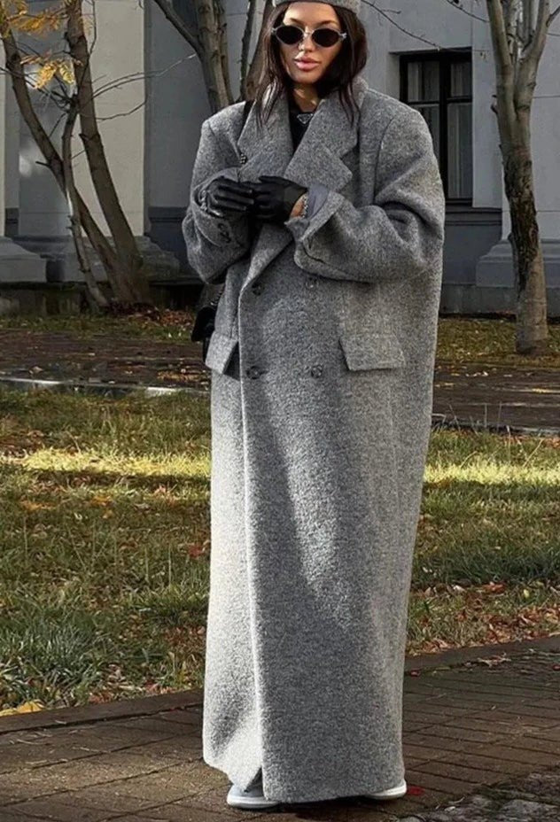 Women's Oversized Maxi Wool Coat - S
