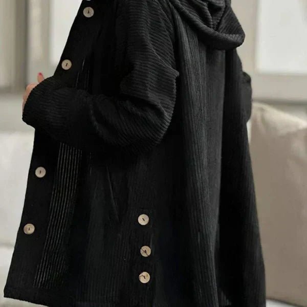 Women's Oversized Corduroy Hooded Longline Coat