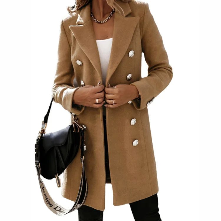 Women's Wool Blazer Coat - Khaki