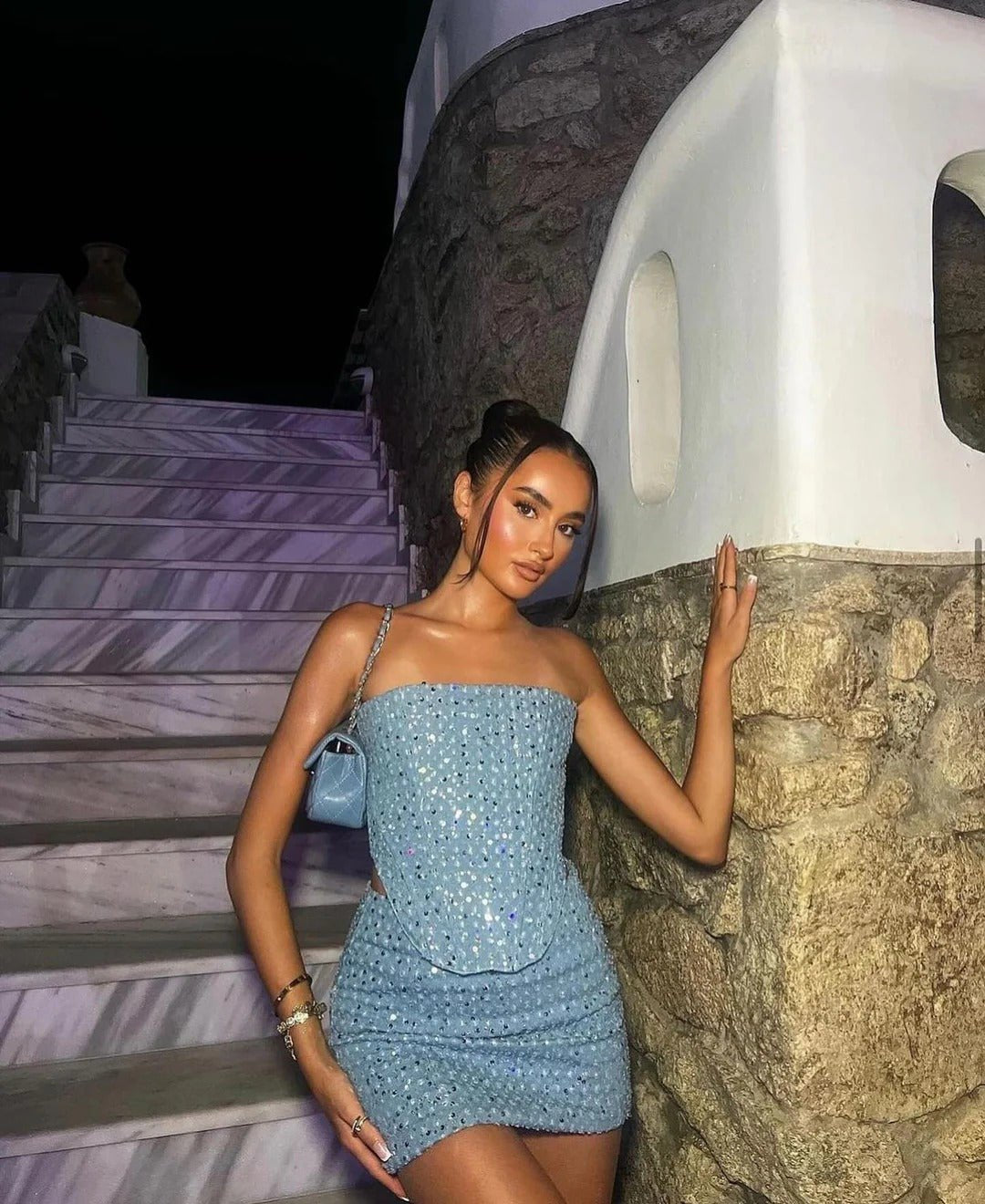 Women's Sequin Strapless Bodycon Mini Party Dress