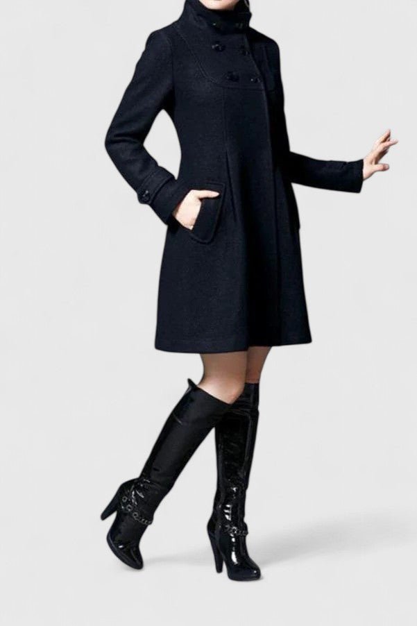 Women's Swing Hooded Wool Coat