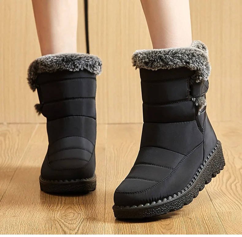 Women's Mid-Calf Waterproof Snow Boots - Gray