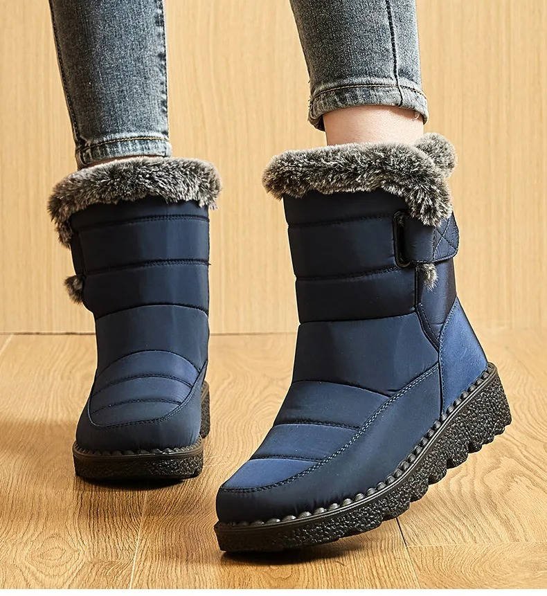 Women's Mid-Calf Waterproof Snow Boots - Blue