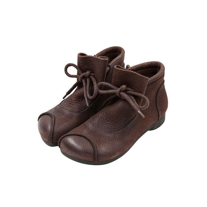 Women's Leather Lace-Up Winter Ankle Boots