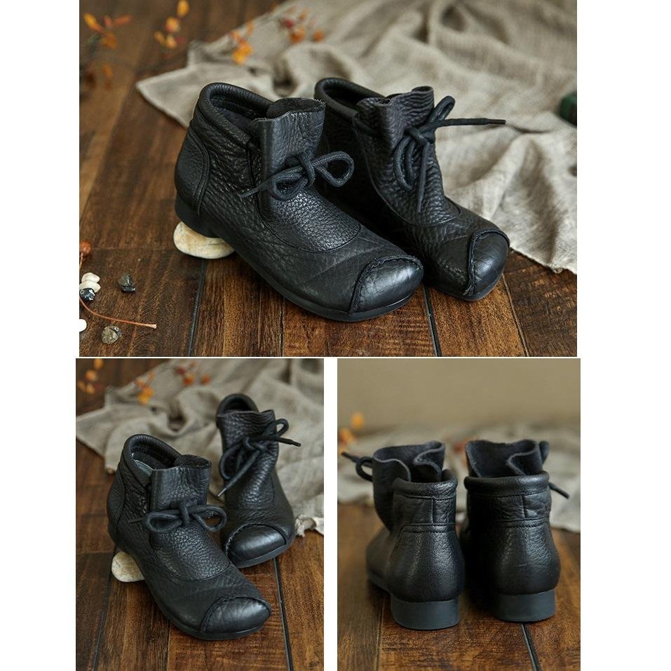 Women's Leather Lace-Up Winter Ankle Boots