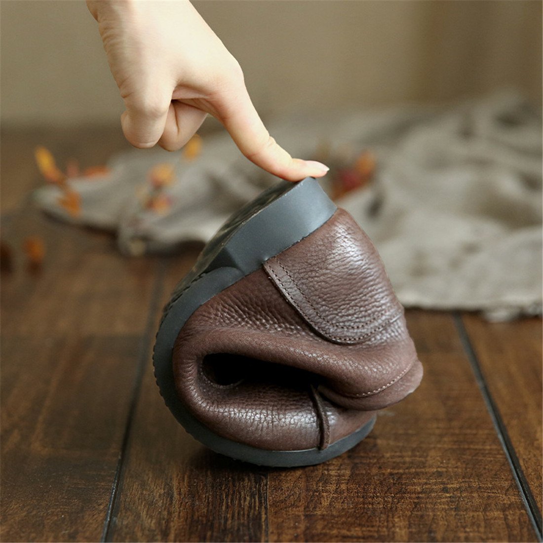 Women's Leather Lace-Up Winter Ankle Boots