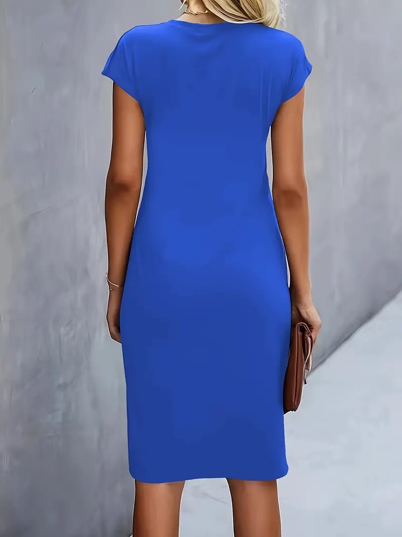 Women's Black Bodycon Midi Party Dress