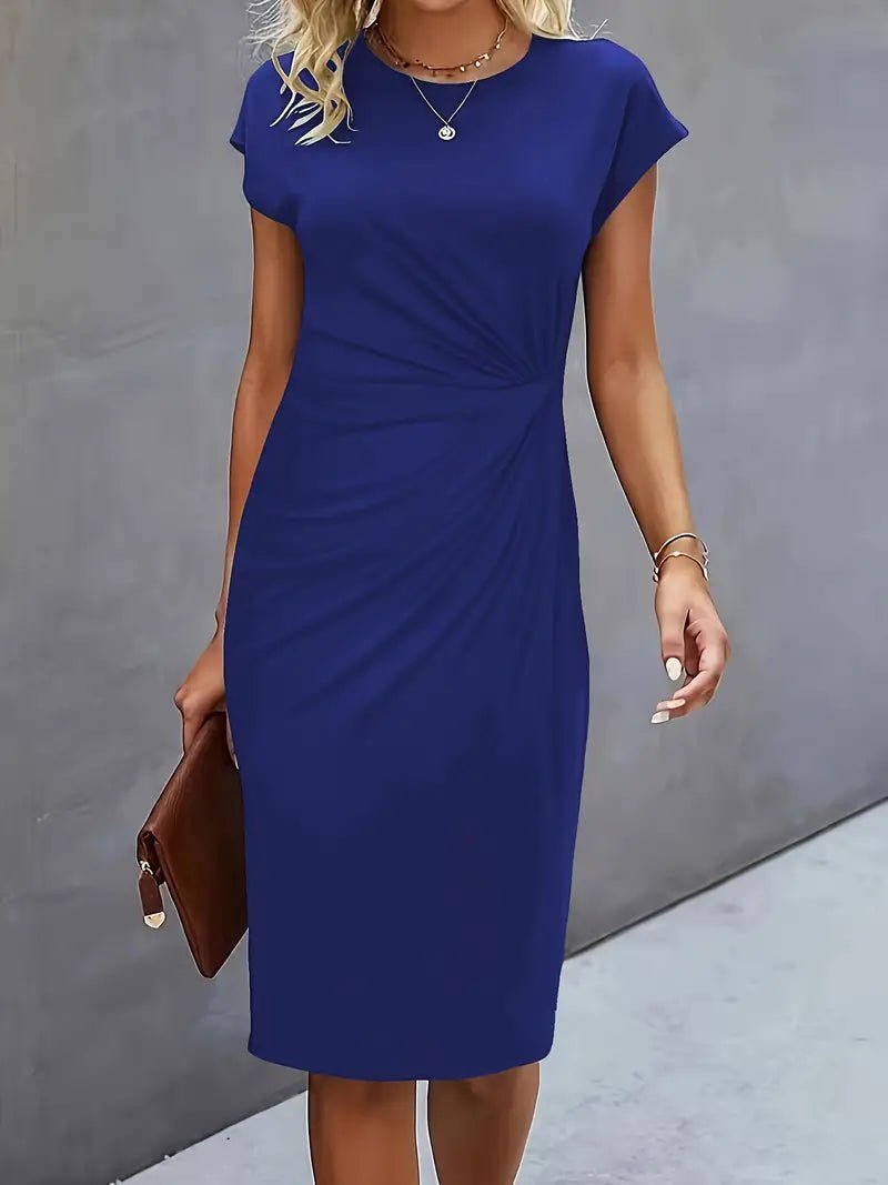Women's Black Bodycon Midi Party Dress - Navy Blue