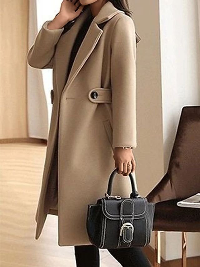 Women's Midi Longline Wool Coat