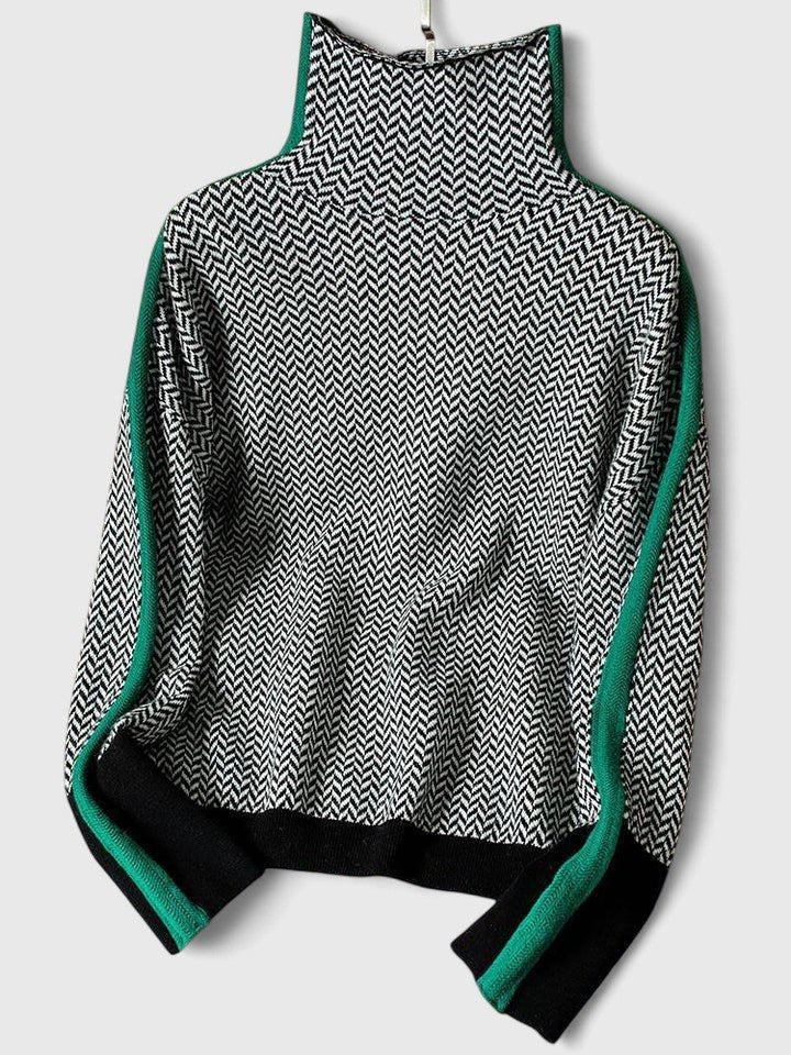Women's Oversized Wool Roll Neck Jumper - Green