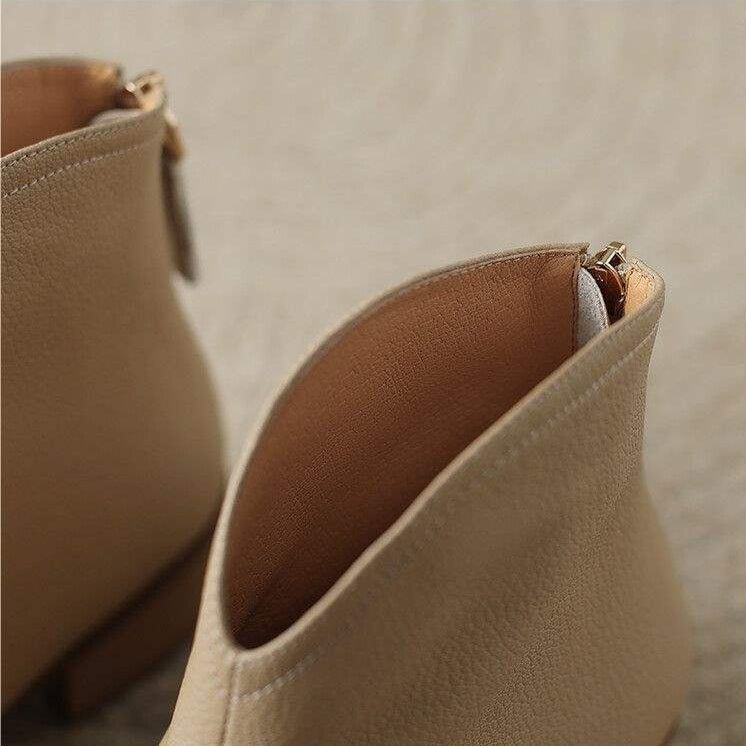 Women's Leather Pointed-Toe Ankle Boots