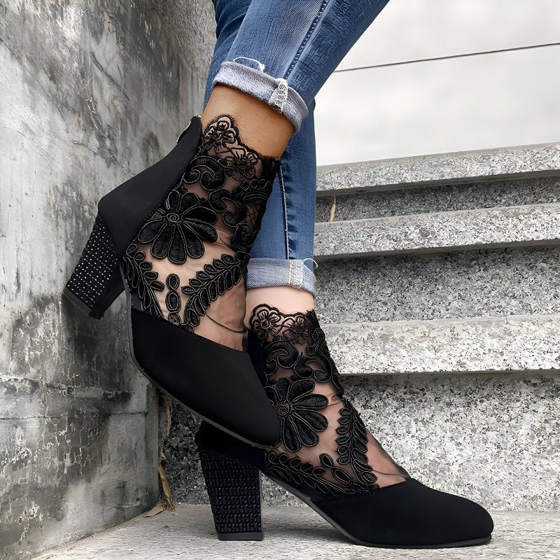 Women's Floral Ankle Boots