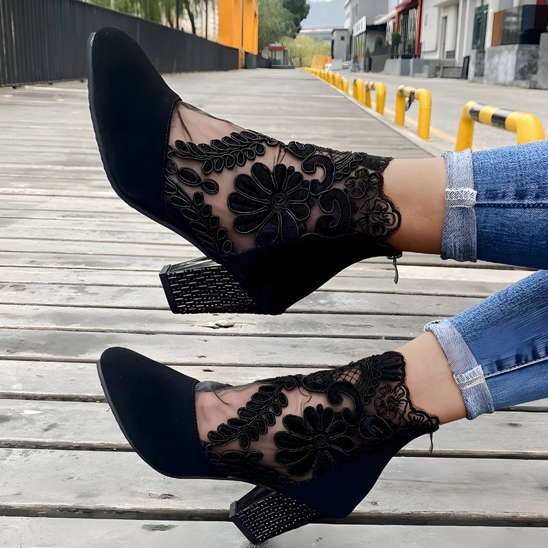 Women's Floral Ankle Boots