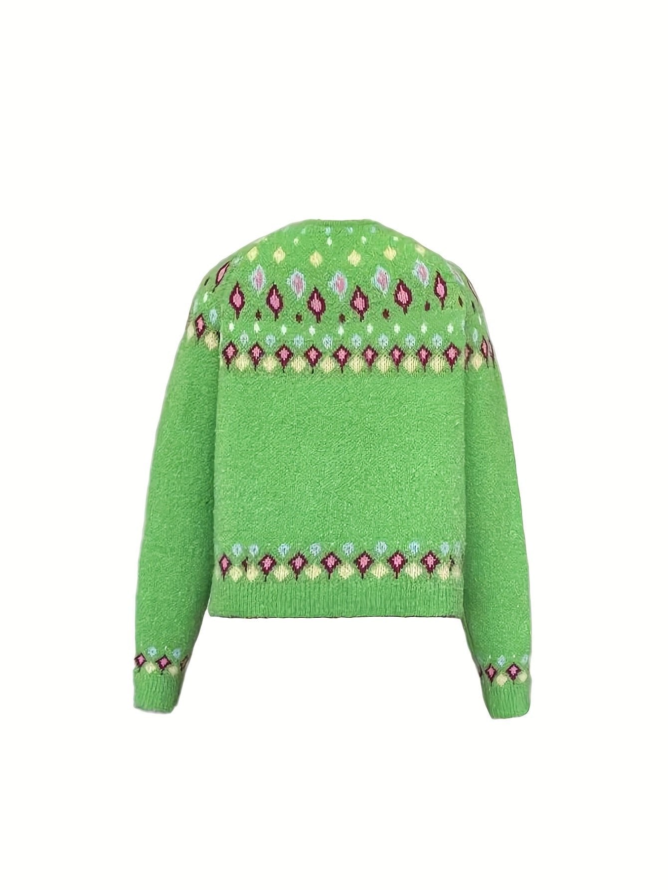 Women's Oversized Floral Christmas V-Neck Cardigan